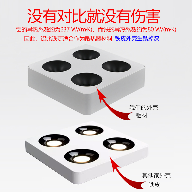 超薄明装筒灯斗胆灯客厅卧室防眩米家智能涂鸦四头无主射灯 - 图0