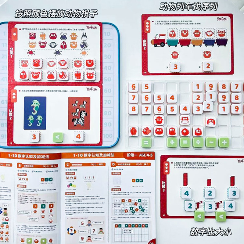 yaofish鳐鳐鱼百数板蒙氏教具磁吸数字儿童磁力数学玩具加减法3岁-图0