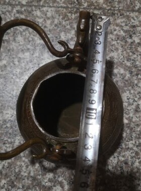 古玩铜器收藏仿古纯铜龙凤呈祥手提壶老铜壶水壶茶壶摆件老物件