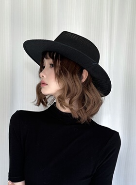 欧美风棉麻高级感巴拿马爵士帽子