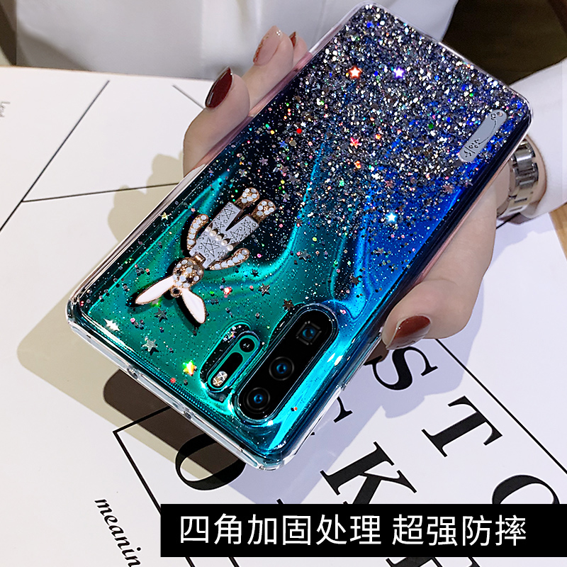 华为p40pro+手机壳女款透明超薄p30全包防摔p50兔子网红潮牌p50Pro高档p40奢华个性创意可爱mate40pro保护套-图1