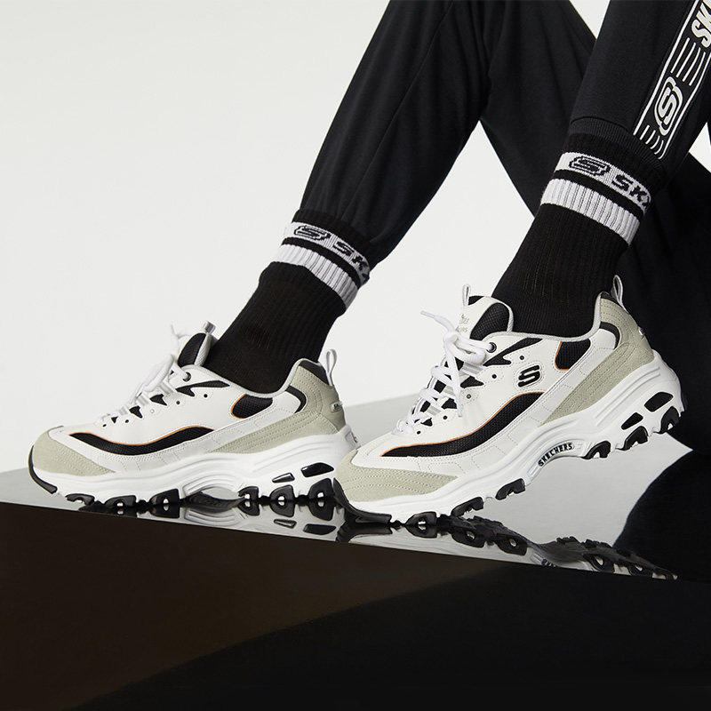 skechers情侣2021秋季厚底复古女鞋 skechers奥康时尚休闲鞋