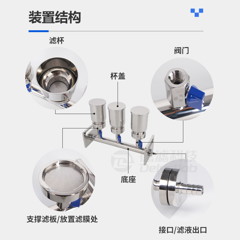 微生物检测仪水样悬浮物铜绿假单胞菌杆菌检测不锈钢薄膜过滤器-图2