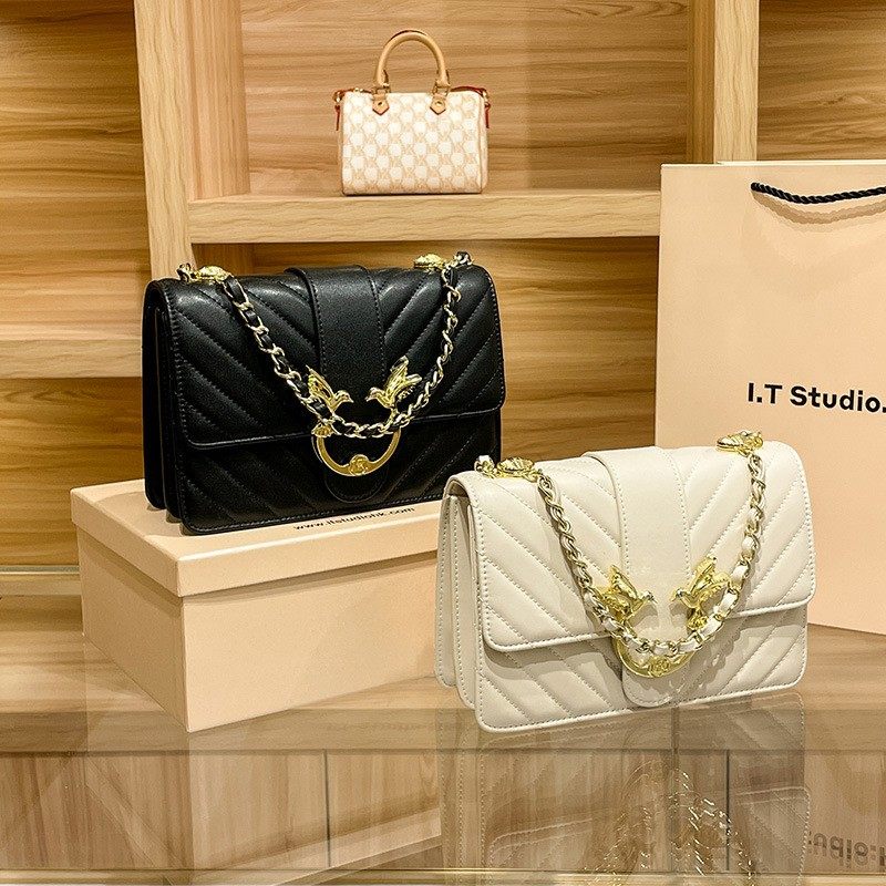 香港小众mk真皮燕子包时尚链条包 quq女士包袋