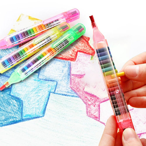 新款diy彩虹彩铅创意个性20色多功能绘画笔可爱便携学生涂鸦蜡笔 - 图1