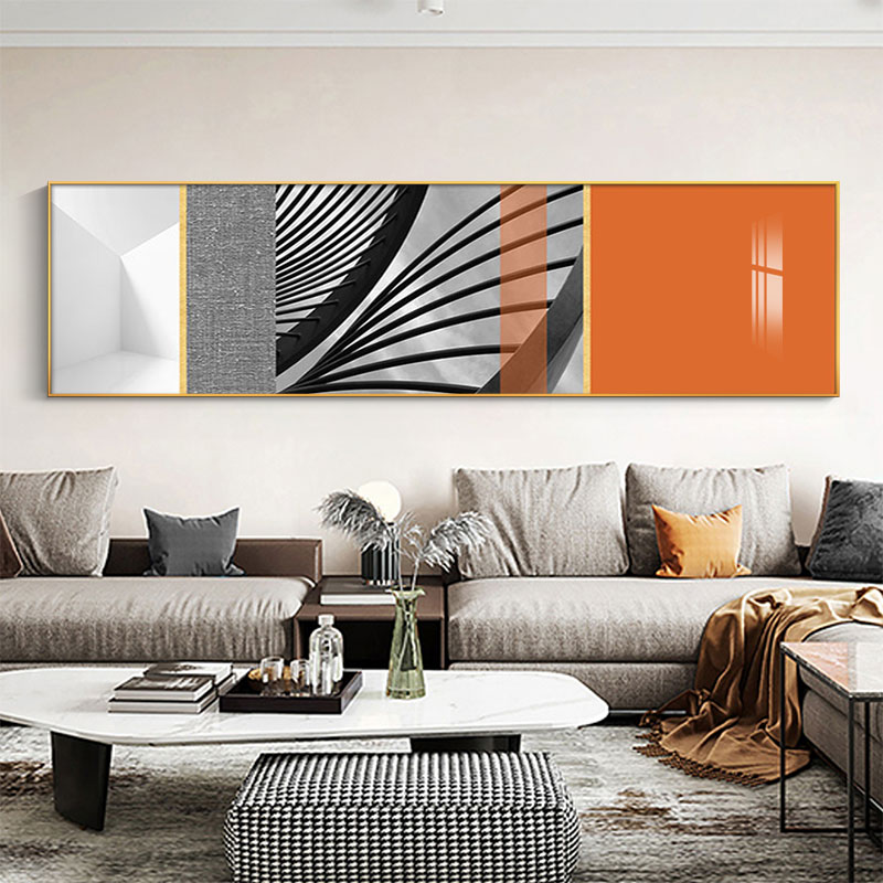 抽象几何空间横版客厅装饰画现代简约卧室床头轻奢沙发背景墙挂画