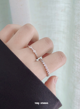 蝴蝶结戒指纯银女时尚