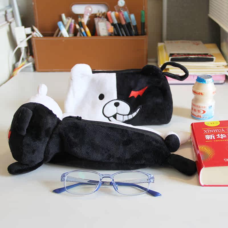 漫工厂弹丸论破黑白熊毛绒笔袋文具袋弹丸轮舞化妆袋零钱包玩偶,淘宝优惠券,粉丝福利购,淘宝优惠卷