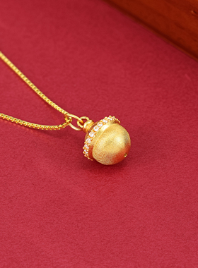 925纯银古法坚果项链女小众