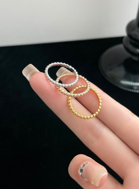 S925纯银时来运转珠叠戴尾戒指环