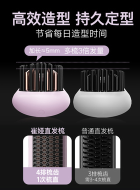 崔娅无线直发梳负离子不伤发