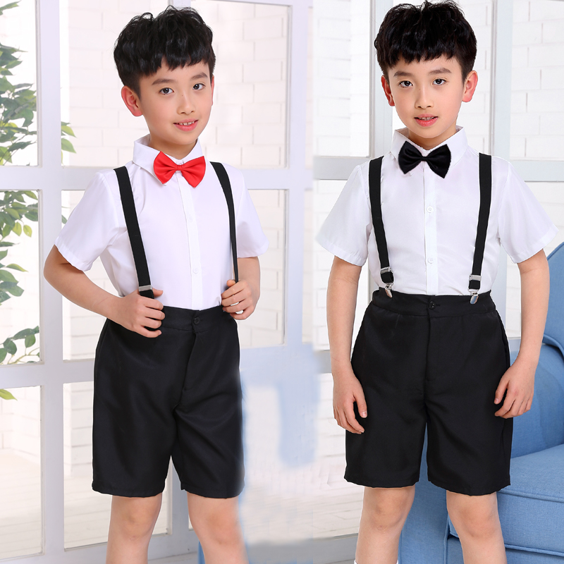 儿童合唱服演出服花童礼服男童背带裤中小学生朗诵服幼儿表演服