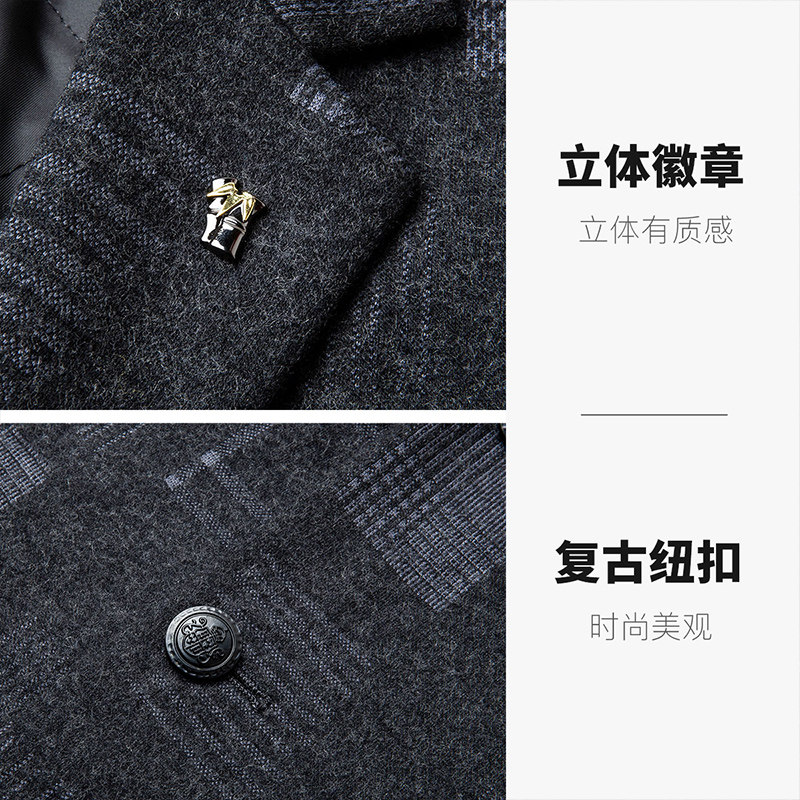 【商场同款】才子男装羊毛呢大衣男2024秋冬季保暖休闲中长款外套,淘宝优惠券,粉丝福利购,淘宝优惠卷