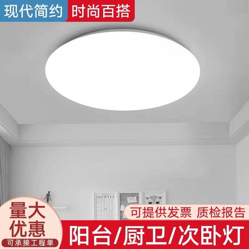 led家用卧室圆形吸顶灯现代简约客厅节能灯厨卫阳台玄关入户灯具 - 图0