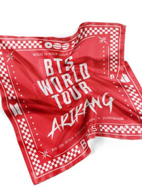 BTS巡演ARIRANG联名演唱会应援方巾丝巾抹胸上衣腰带包装饰飘带