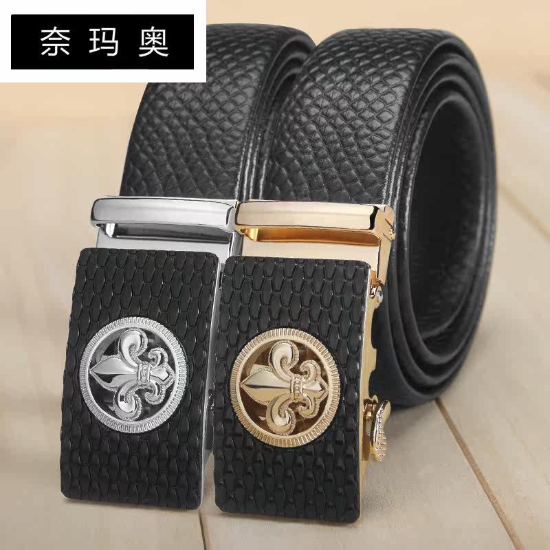 奈玛奥男士真皮自动扣花朵牛皮裤带 奈玛奥腰带/皮带/腰链