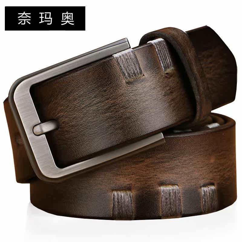 奈玛奥男士手工休闲针扣真皮腰带 奈玛奥腰带/皮带/腰链