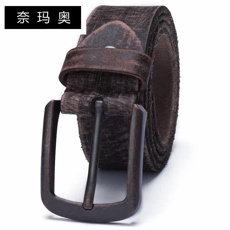 奈玛奥男士青年复古针扣潮牛皮腰带 奈玛奥腰带/皮带/腰链