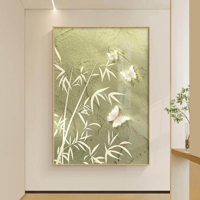 奶油风客厅装饰画竹子沙发背景墙挂画新中式入户玄关壁画竹报平安,淘宝优惠券,粉丝福利购,淘宝优惠卷