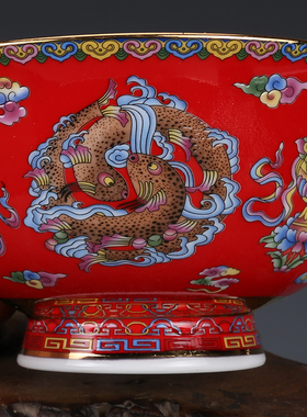 清乾隆描金粉彩古董古玩