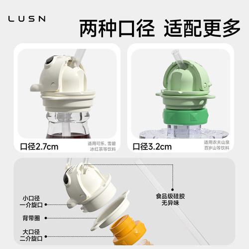 矿泉水吸管盖喝水神器转换头儿童便携式瓶盖宝宝饮料瓶转换嘴 - 图1