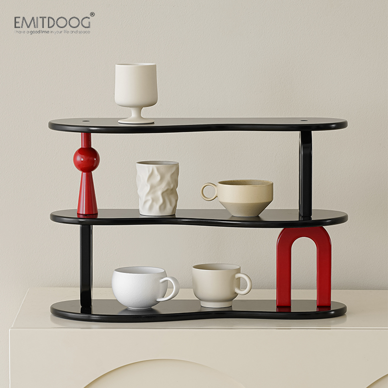 EMITDOOG家居客厅饰品玄关入户钥匙收纳摆件奶油风置物架杯架装饰 - 图3