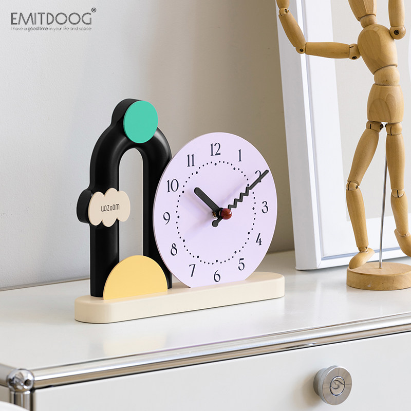 EMITDOOG奶油风家居装饰品桌面摆件客厅玄关电视柜酒柜创意座钟,淘宝优惠券,粉丝福利购,淘宝优惠卷