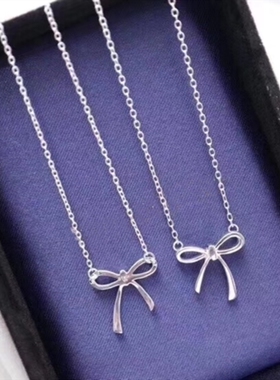 Т系-蝴蝶结项链女纯银