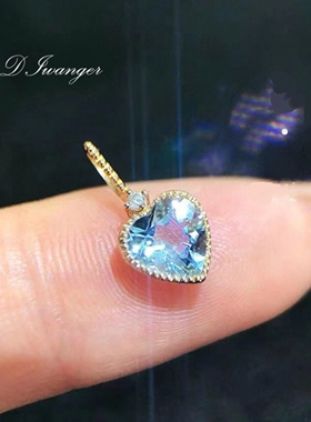 【烟波】心形海蓝宝项链