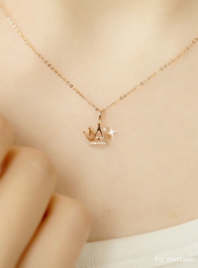 英国QUEEN小皇冠项链18K金