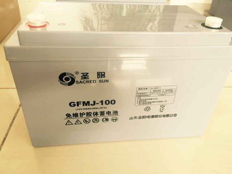 新圣阳12V100AH免维护胶体蓄电池GFMJ100太阳能直流屏深循环蓄促-图1