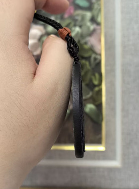 复古雕刻天然黑驴蹄子壳佛手吊坠
