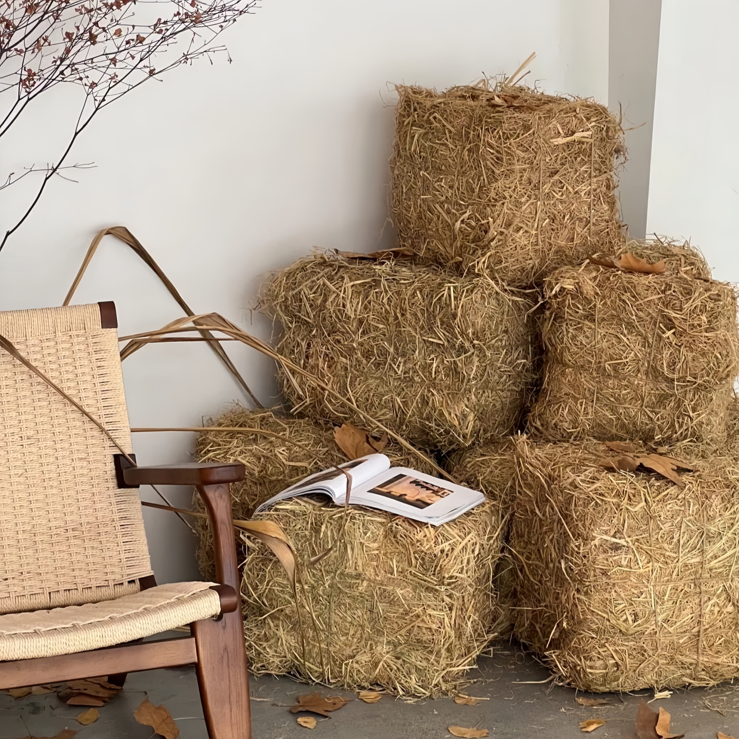 秋季氛围长卷牛皮纸卷草垛商场橱窗造景装饰摆件秋日落叶打卡布置,淘宝优惠券,粉丝福利购,淘宝优惠卷