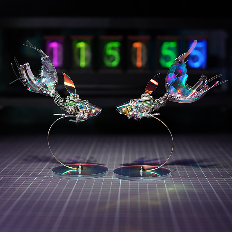 机械党蝶翼飞鱼金属拼装模型潮玩国创机甲DIY节日礼品男潮流积木,淘宝优惠券,粉丝福利购,淘宝优惠卷