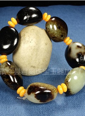 2026厂家新疆和田玉籽料原石手链 男女款玉石玉器手串手链
