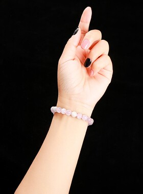 2026晶东珠宝 天然粉色方解石手链时尚百搭女生闺蜜圆珠礼物手饰