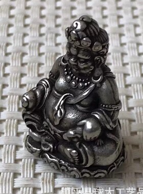 2026藏式铁佛像仿古做旧黄才神小摆件装饰工艺品迷你佛像