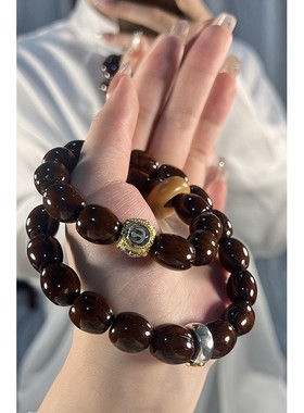 2026紫金鼠菩提手串双圈光珠男实心籽绕指柔文玩佛珠菩提子盘玩原