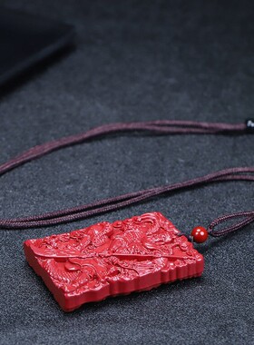 2026天然朱砂武财神吊坠 关公项链紫金砂关二爷关羽无事牌护身挂