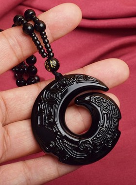 2026时来运转项坠挂件仿玉吊坠挂饰项链白绿黑挂坠毛衣链男女饰品