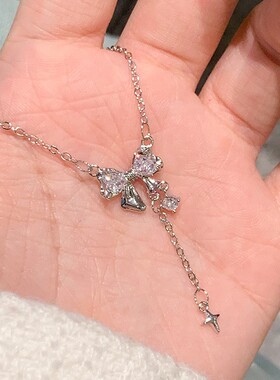 2026钛钢不掉色锁骨链蝴蝶结轻奢高级感气质百搭配饰时尚个性简约