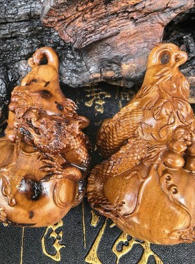 2026雷枣木龙葫芦挂坠天然老料枣木吊坠吉祥物手把件链挂件男女