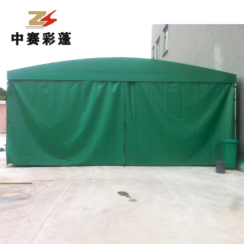 大型移动推拉雨棚户外防雨收缩棚子遮阳棚伸缩大棚排档帐篷停车棚 - 图2