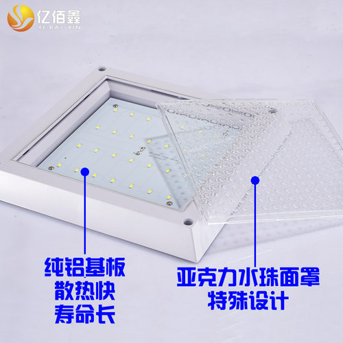 方形明装LED厨卫灯厨房卫生间浴室吸顶灯灯具阳台走廊灯防雾水 - 图3