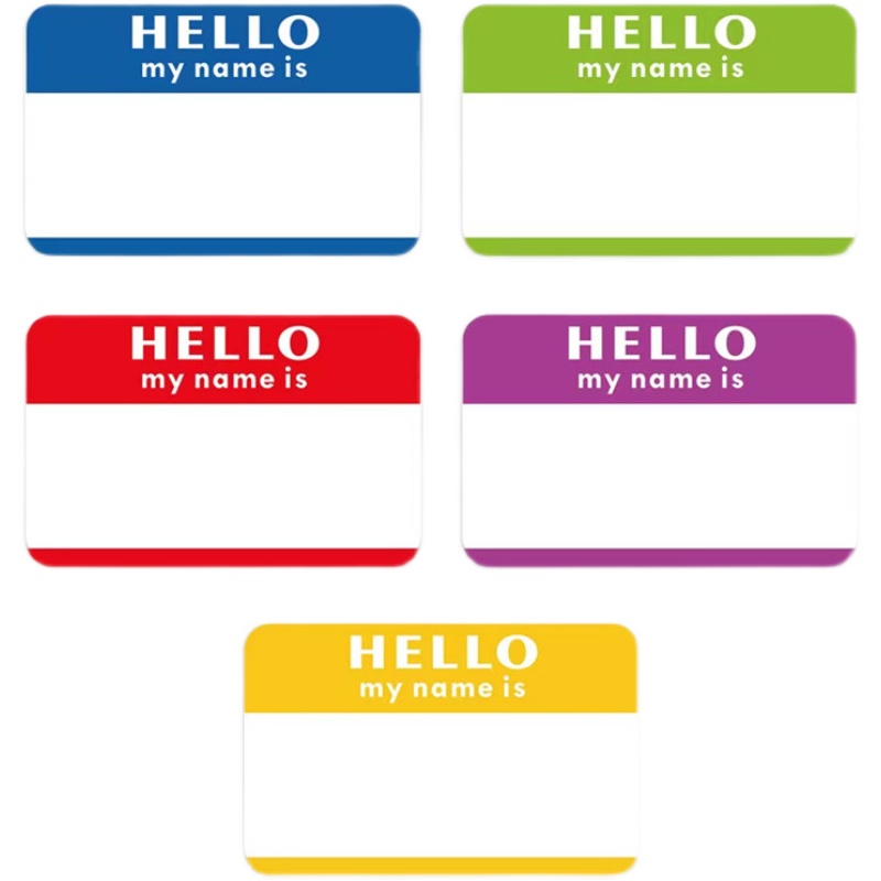 英语手写姓名可贴衣服学生中文名字贴小号大号彩色贴纸不干胶标签 - 图3