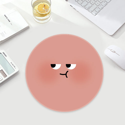 极简ins风表情包鼠标垫圆形小号加厚办公护腕垫女生防滑桌面软垫 - 图1