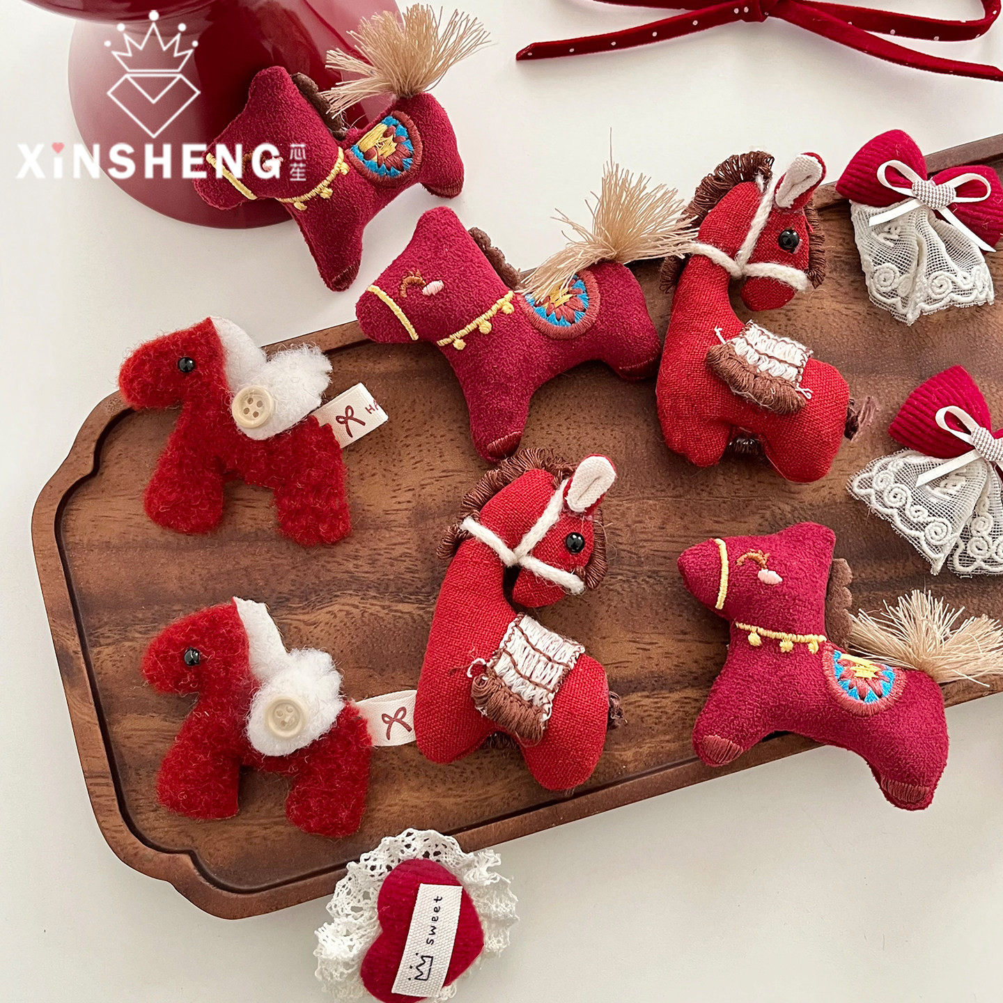 【2026马年】芯苼 新年布艺布贴装饰挂件礼物配饰花艺手工diy材料,淘宝优惠券,粉丝福利购,淘宝优惠卷