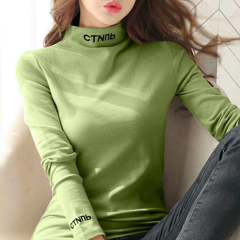 韩国半高领女2020新款长袖打底衫 haadidT恤