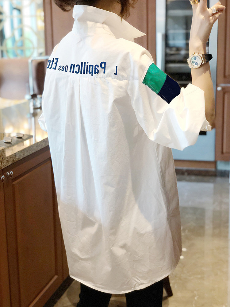 韩国中长款薄款宽松洋气欧货早衬衫 haadid衬衫