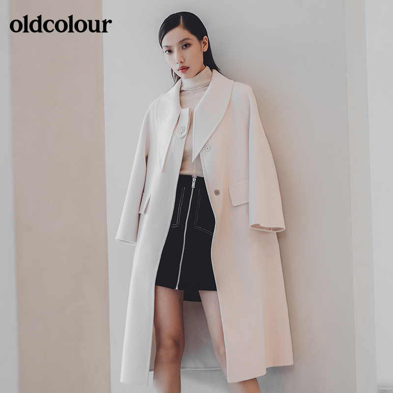 oldcolour欧珂冬季新款手工呢料长外套女GN41156909-3399 - 图1